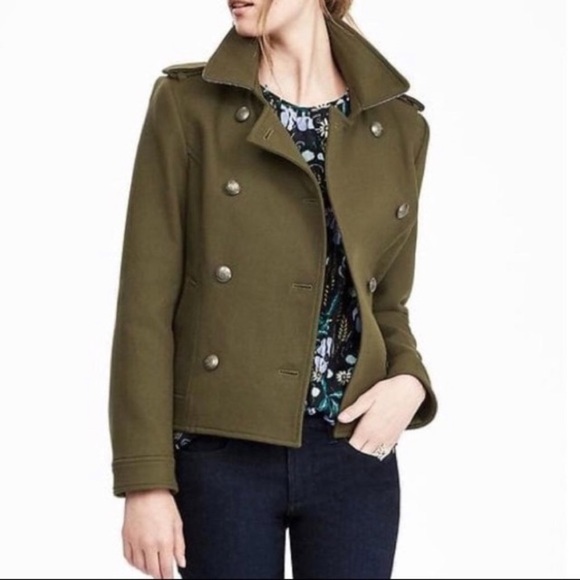 Banana Republic Jackets & Blazers - Banana Republic Olive Green Military Peacoat Coat